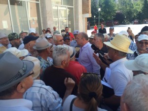 Protest Pensionari Ioan Popa primaria Resita