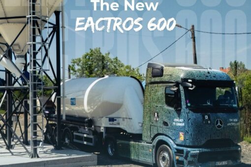 La DPB se construiește viitorul: primul șantier cu ciment evoZero® și transport electric Mercedes-Benz eActros 600